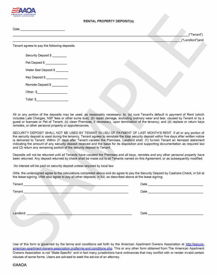 Security Deposit Form